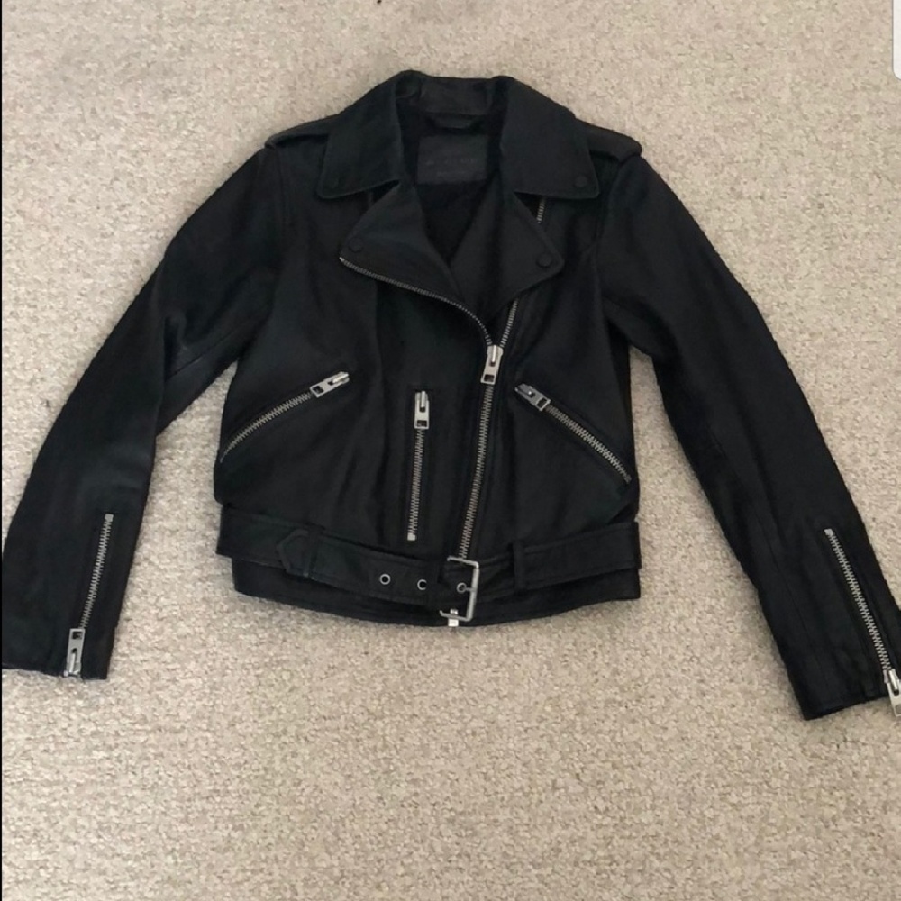 All Saints Balfren Leather Jacket Size 2